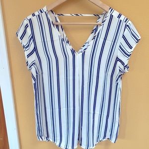 DR2 Navy and White Striped Blouse